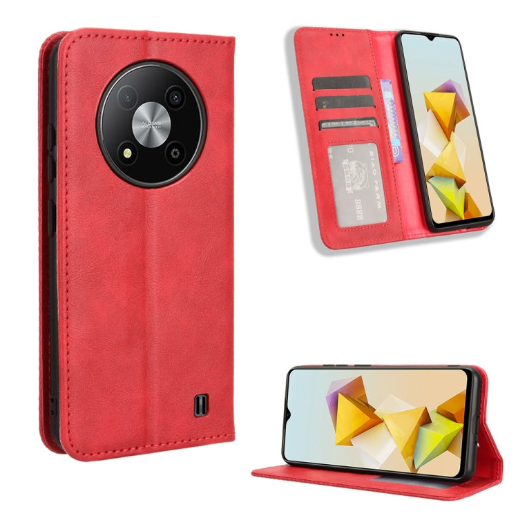 Custodia per telefono in pelle con trama retrò con fibbia magnetica, For ZTE nubia Red Magic 9 Pro, For ZTE Blade A73 5G, For ZTE Blade  V50 Vita 4G, For ZTE Blade A53 Pro, For ZTE nubia Z50S Pro, For ZTE Blade L220