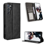 Custodia per telefono in pelle con trama retrò con fibbia magnetica, For ZTE nubia Red Magic 9 Pro, For ZTE Blade A73 5G, For ZTE Blade  V50 Vita 4G, For ZTE Blade A53 Pro, For ZTE nubia Z50S Pro, For ZTE Blade L220
