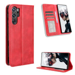 Custodia per telefono in pelle con trama retrò con fibbia magnetica, For ZTE nubia Red Magic 9 Pro, For ZTE Blade A73 5G, For ZTE Blade  V50 Vita 4G, For ZTE Blade A53 Pro, For ZTE nubia Z50S Pro, For ZTE Blade L220