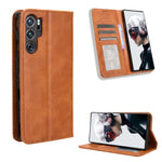 Custodia per telefono in pelle con trama retrò con fibbia magnetica, For ZTE nubia Red Magic 9 Pro, For ZTE Blade A73 5G, For ZTE Blade  V50 Vita 4G, For ZTE Blade A53 Pro, For ZTE nubia Z50S Pro, For ZTE Blade L220