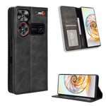 Custodia per telefono in pelle con trama retrò con fibbia magnetica, For ZTE nubia Neo 2, For ZTE Blade A34, For ZTE Libero 5G IV, For ZTE nubia Z60 Ultra, For ZTE Blade A54, For ZTE Blade A73 4G
