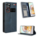 Custodia per telefono in pelle con trama retrò con fibbia magnetica, For ZTE nubia Neo 2, For ZTE Blade A34, For ZTE Libero 5G IV, For ZTE nubia Z60 Ultra, For ZTE Blade A54, For ZTE Blade A73 4G