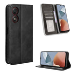 Custodia per telefono in pelle con trama retrò con fibbia magnetica, For ZTE nubia Neo 2, For ZTE Blade A34, For ZTE Libero 5G IV, For ZTE nubia Z60 Ultra, For ZTE Blade A54, For ZTE Blade A73 4G