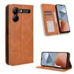 Custodia per telefono in pelle con trama retrò con fibbia magnetica, For ZTE nubia Neo 2, For ZTE Blade A34, For ZTE Libero 5G IV, For ZTE nubia Z60 Ultra, For ZTE Blade A54, For ZTE Blade A73 4G