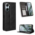 Custodia per telefono in pelle con trama retrò con fibbia magnetica, For ZTE nubia Neo 2, For ZTE Blade A34, For ZTE Libero 5G IV, For ZTE nubia Z60 Ultra, For ZTE Blade A54, For ZTE Blade A73 4G