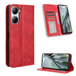 Custodia per telefono in pelle con trama retrò con fibbia magnetica, For ZTE nubia Neo 2, For ZTE Blade A34, For ZTE Libero 5G IV, For ZTE nubia Z60 Ultra, For ZTE Blade A54, For ZTE Blade A73 4G