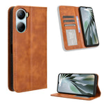 Custodia per telefono in pelle con trama retrò con fibbia magnetica, For ZTE nubia Neo 2, For ZTE Blade A34, For ZTE Libero 5G IV, For ZTE nubia Z60 Ultra, For ZTE Blade A54, For ZTE Blade A73 4G