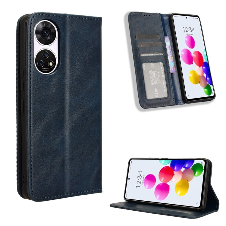 Custodia per telefono in pelle con trama retrò con fibbia magnetica, For ZTE nubia Z60S Pro, For ZTE Blade A35, For ZTE Axon 60 Lite / Blade V60 Vita, For ZTE Blade V60 / Axon 60 4G, For ZTE Anshin Family, For ZTE nubia Focus Pro 5G