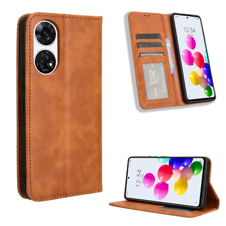 Custodia per telefono in pelle con trama retrò con fibbia magnetica, For ZTE nubia Z60S Pro, For ZTE Blade A35, For ZTE Axon 60 Lite / Blade V60 Vita, For ZTE Blade V60 / Axon 60 4G, For ZTE Anshin Family, For ZTE nubia Focus Pro 5G