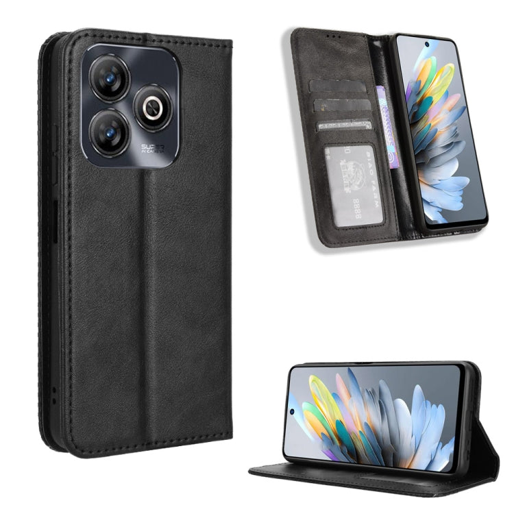 Custodia per telefono in pelle con trama retrò con fibbia magnetica, For ZTE Blade A35 Lite, For ZTE Blade V70 4G, For ZTE nubia Red Magic 10 Pro / 10 Pro+, For ZTE Blade V60 Design, For ZTE Blade A75 5G, For ZTE Blade A75 4G