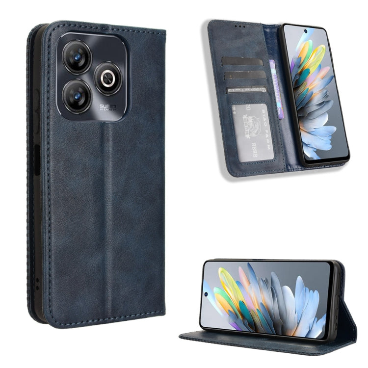 Custodia per telefono in pelle con trama retrò con fibbia magnetica, For ZTE Blade A35 Lite, For ZTE Blade V70 4G, For ZTE nubia Red Magic 10 Pro / 10 Pro+, For ZTE Blade V60 Design, For ZTE Blade A75 5G, For ZTE Blade A75 4G