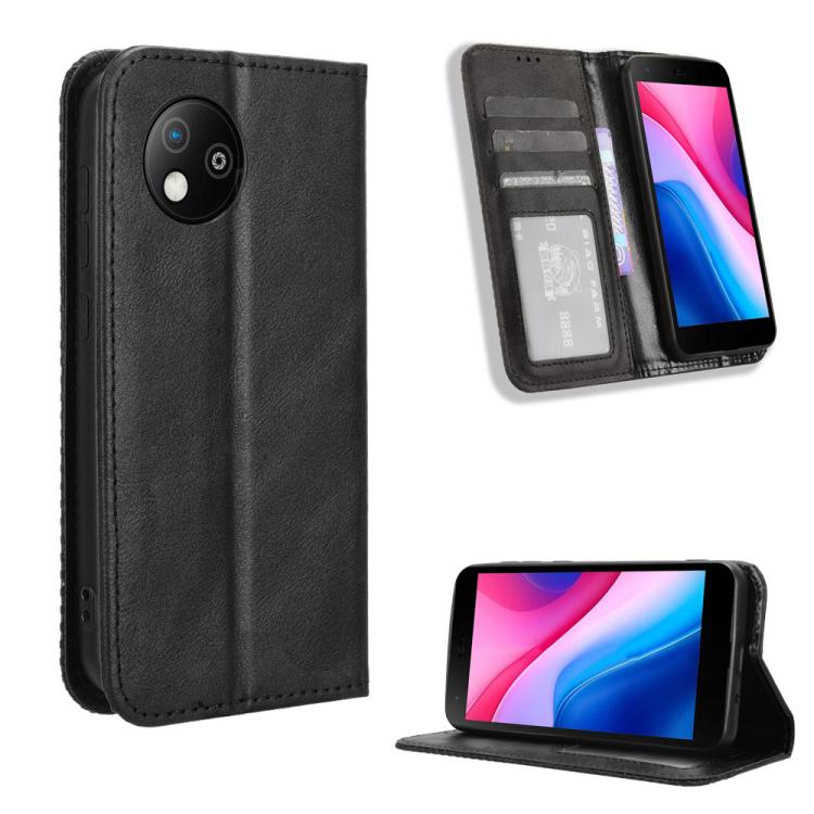 Custodia per telefono in pelle con trama retrò con fibbia magnetica, For ZTE Blade A35 Lite, For ZTE Blade V70 4G, For ZTE nubia Red Magic 10 Pro / 10 Pro+, For ZTE Blade V60 Design, For ZTE Blade A75 5G, For ZTE Blade A75 4G