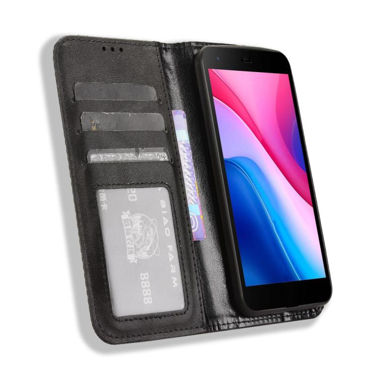 Custodia per telefono in pelle con trama retrò con fibbia magnetica, For ZTE Blade A35 Lite, For ZTE Blade V70 4G, For ZTE nubia Red Magic 10 Pro / 10 Pro+, For ZTE Blade V60 Design, For ZTE Blade A75 5G, For ZTE Blade A75 4G