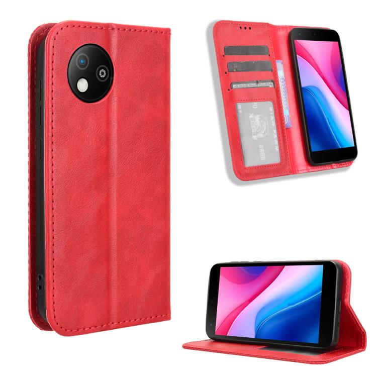 Custodia per telefono in pelle con trama retrò con fibbia magnetica, For ZTE Blade A35 Lite, For ZTE Blade V70 4G, For ZTE nubia Red Magic 10 Pro / 10 Pro+, For ZTE Blade V60 Design, For ZTE Blade A75 5G, For ZTE Blade A75 4G
