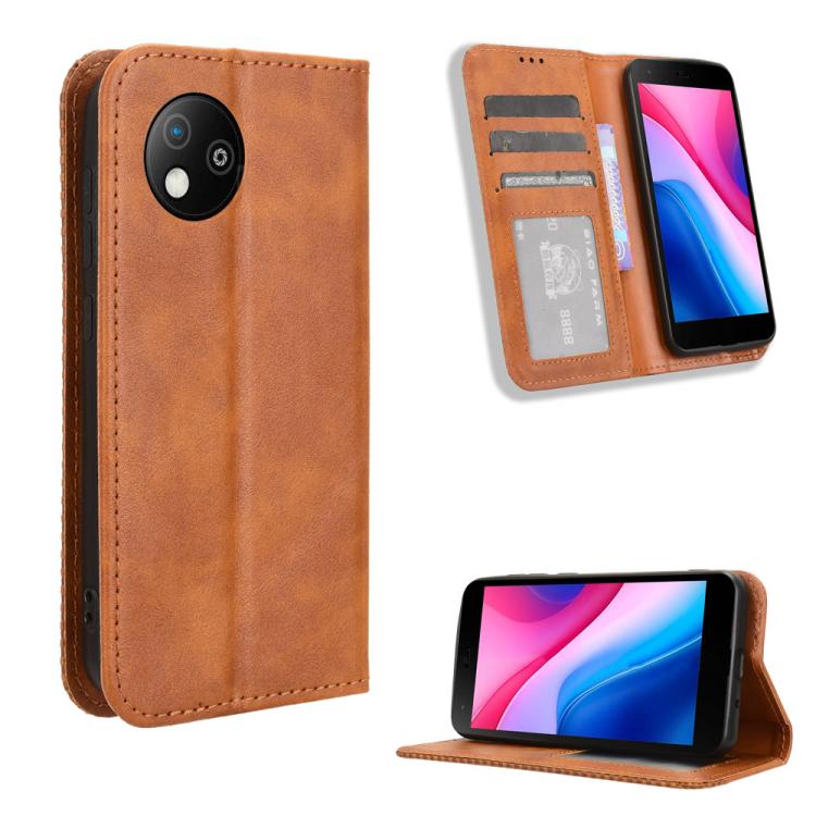 Custodia per telefono in pelle con trama retrò con fibbia magnetica, For ZTE Blade A35 Lite, For ZTE Blade V70 4G, For ZTE nubia Red Magic 10 Pro / 10 Pro+, For ZTE Blade V60 Design, For ZTE Blade A75 5G, For ZTE Blade A75 4G