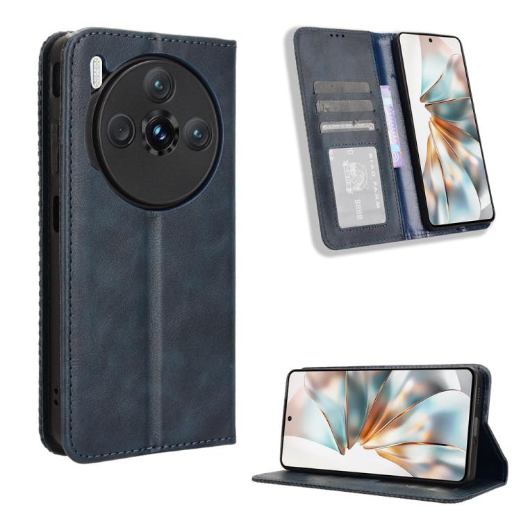 Custodia per telefono in pelle con trama retrò con fibbia magnetica, For ZTE nubia Z60S Pro, For ZTE Blade A35, For ZTE Axon 60 Lite / Blade V60 Vita, For ZTE Blade V60 / Axon 60 4G, For ZTE Anshin Family, For ZTE nubia Focus Pro 5G