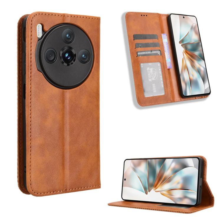 Custodia per telefono in pelle con trama retrò con fibbia magnetica, For ZTE nubia Z60S Pro, For ZTE Blade A35, For ZTE Axon 60 Lite / Blade V60 Vita, For ZTE Blade V60 / Axon 60 4G, For ZTE Anshin Family, For ZTE nubia Focus Pro 5G