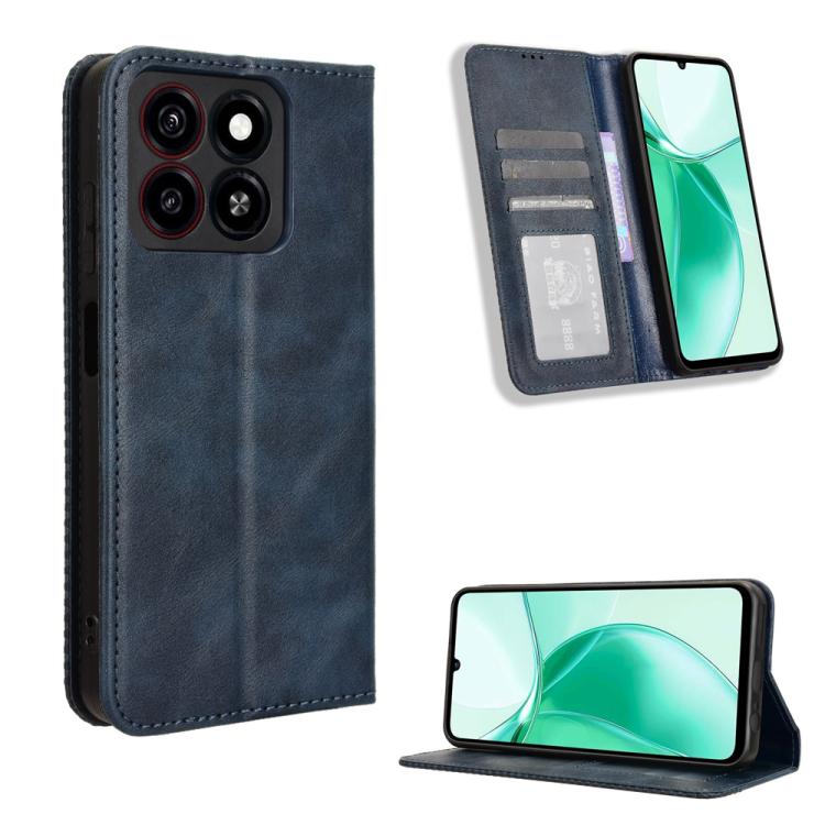 Custodia per telefono in pelle con trama retrò con fibbia magnetica, For ZTE nubia Z60S Pro, For ZTE Blade A35, For ZTE Axon 60 Lite / Blade V60 Vita, For ZTE Blade V60 / Axon 60 4G, For ZTE Anshin Family, For ZTE nubia Focus Pro 5G