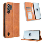 Custodia per telefono in pelle con trama retrò con fibbia magnetica, For ZTE Blade A35 Lite, For ZTE Blade V70 4G, For ZTE nubia Red Magic 10 Pro / 10 Pro+, For ZTE Blade V60 Design, For ZTE Blade A75 5G, For ZTE Blade A75 4G