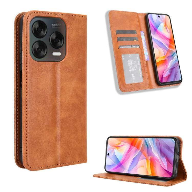 Custodia per telefono in pelle con trama retrò con fibbia magnetica, For ZTE nubia Focus 2 5G, For ZTE nubia Music 2, For ZTE nubia S 5G A403ZT, For ZTE Blade V70 Max, For ZTE Blade V70 Design 4G, For ZTE nubia Z70 Ultra
