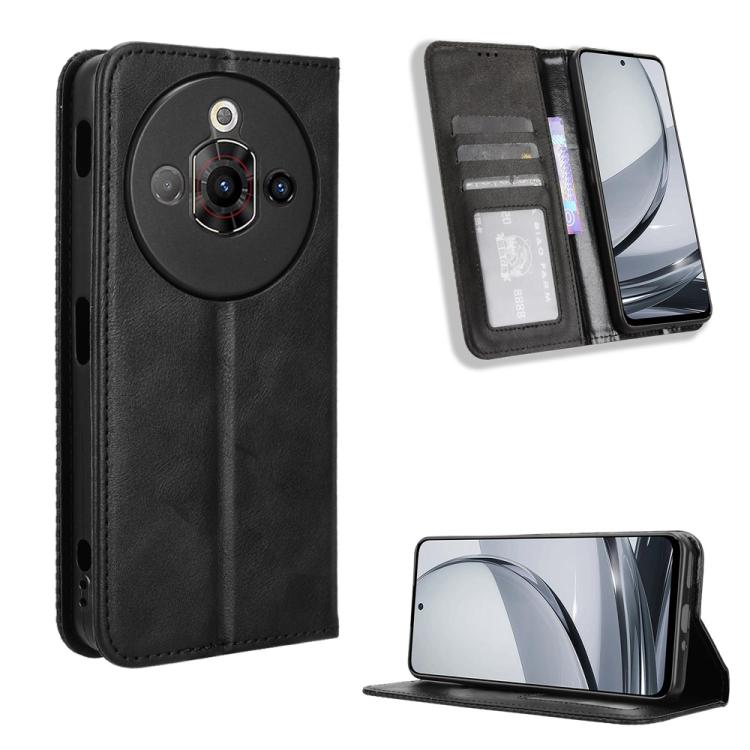 Custodia per telefono in pelle con trama retrò con fibbia magnetica, For ZTE nubia Z60S Pro, For ZTE Blade A35, For ZTE Axon 60 Lite / Blade V60 Vita, For ZTE Blade V60 / Axon 60 4G, For ZTE Anshin Family, For ZTE nubia Focus Pro 5G