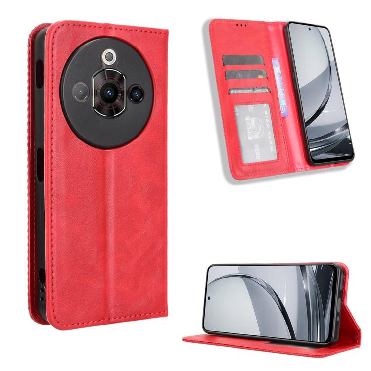 Custodia per telefono in pelle con trama retrò con fibbia magnetica, For ZTE nubia Z60S Pro, For ZTE Blade A35, For ZTE Axon 60 Lite / Blade V60 Vita, For ZTE Blade V60 / Axon 60 4G, For ZTE Anshin Family, For ZTE nubia Focus Pro 5G