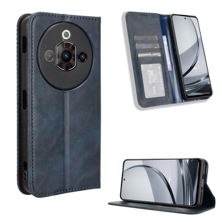 Custodia per telefono in pelle con trama retrò con fibbia magnetica, For ZTE nubia Z60S Pro, For ZTE Blade A35, For ZTE Axon 60 Lite / Blade V60 Vita, For ZTE Blade V60 / Axon 60 4G, For ZTE Anshin Family, For ZTE nubia Focus Pro 5G