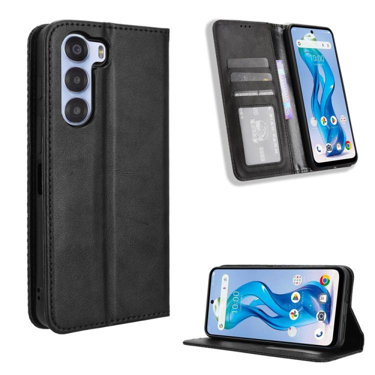 Custodia per telefono in pelle con trama retrò con fibbia magnetica, For ZTE nubia Focus 2 5G, For ZTE nubia Music 2, For ZTE nubia S 5G A403ZT, For ZTE Blade V70 Max, For ZTE Blade V70 Design 4G, For ZTE nubia Z70 Ultra