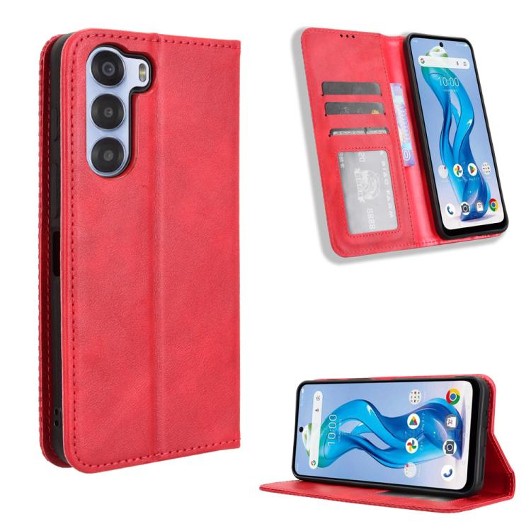 Custodia per telefono in pelle con trama retrò con fibbia magnetica, For ZTE nubia Focus 2 5G, For ZTE nubia Music 2, For ZTE nubia S 5G A403ZT, For ZTE Blade V70 Max, For ZTE Blade V70 Design 4G, For ZTE nubia Z70 Ultra