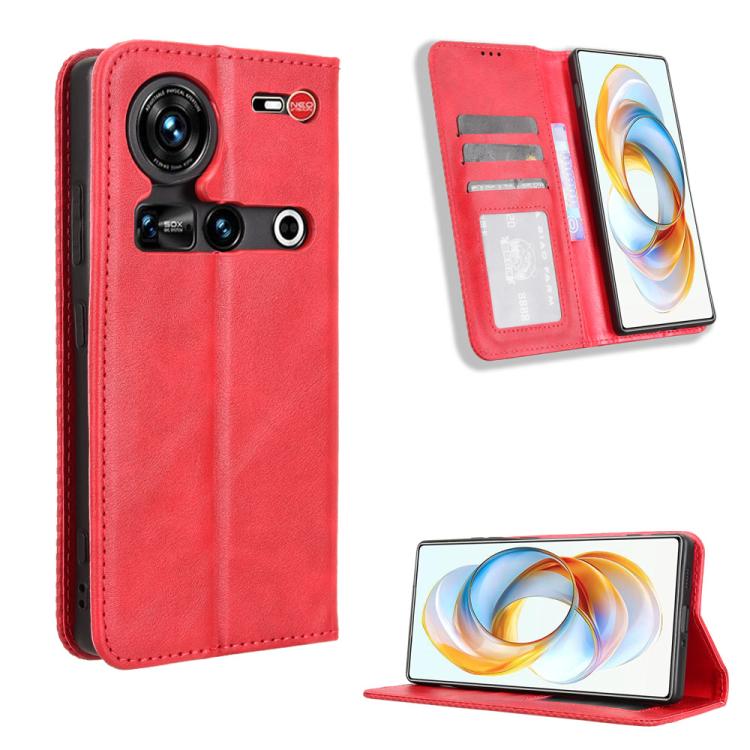 Custodia per telefono in pelle con trama retrò con fibbia magnetica, For ZTE nubia Focus 2 5G, For ZTE nubia Music 2, For ZTE nubia S 5G A403ZT, For ZTE Blade V70 Max, For ZTE Blade V70 Design 4G, For ZTE nubia Z70 Ultra