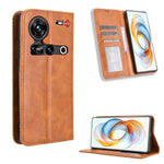 Custodia per telefono in pelle con trama retrò con fibbia magnetica, For ZTE nubia Focus 2 5G, For ZTE nubia Music 2, For ZTE nubia S 5G A403ZT, For ZTE Blade V70 Max, For ZTE Blade V70 Design 4G, For ZTE nubia Z70 Ultra