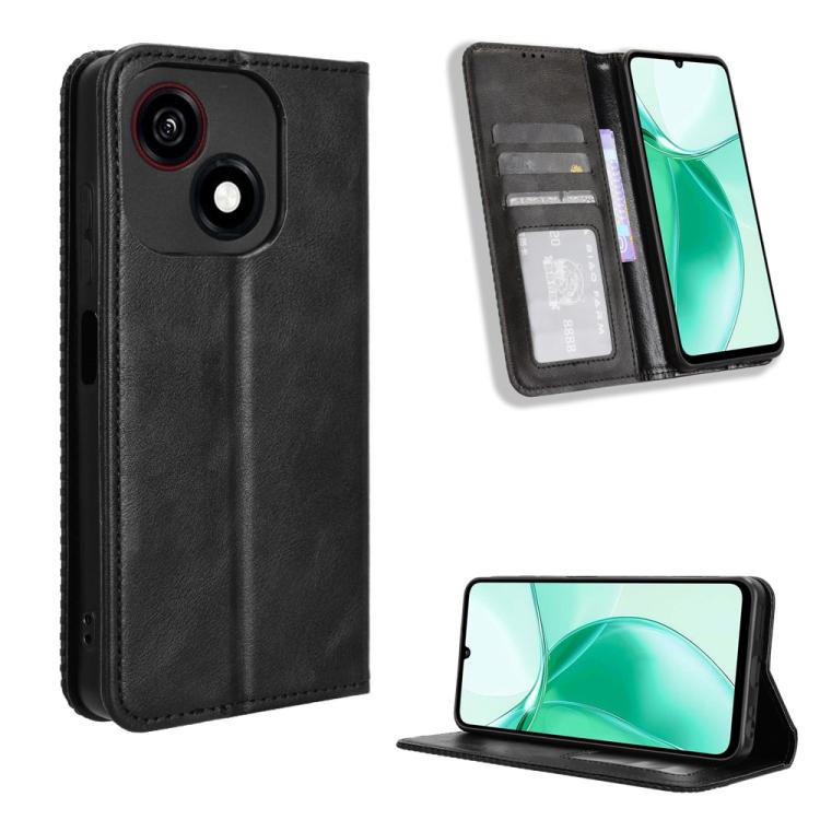 Custodia per telefono in pelle con trama retrò con fibbia magnetica, For ZTE Blade A56 4G, For ZTE nubia Neo 3 5G, For ZTE nubia Red Magic 10 Air, For ZTE Blade A35e Z2466, For ZTE nubia Neo 3 GT 5G, For ZTE nubia Focus 2 Ultra 5G