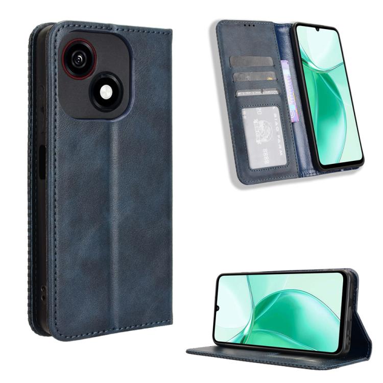 Custodia per telefono in pelle con trama retrò con fibbia magnetica, For ZTE Blade A56 4G, For ZTE nubia Neo 3 5G, For ZTE nubia Red Magic 10 Air, For ZTE Blade A35e Z2466, For ZTE nubia Neo 3 GT 5G, For ZTE nubia Focus 2 Ultra 5G