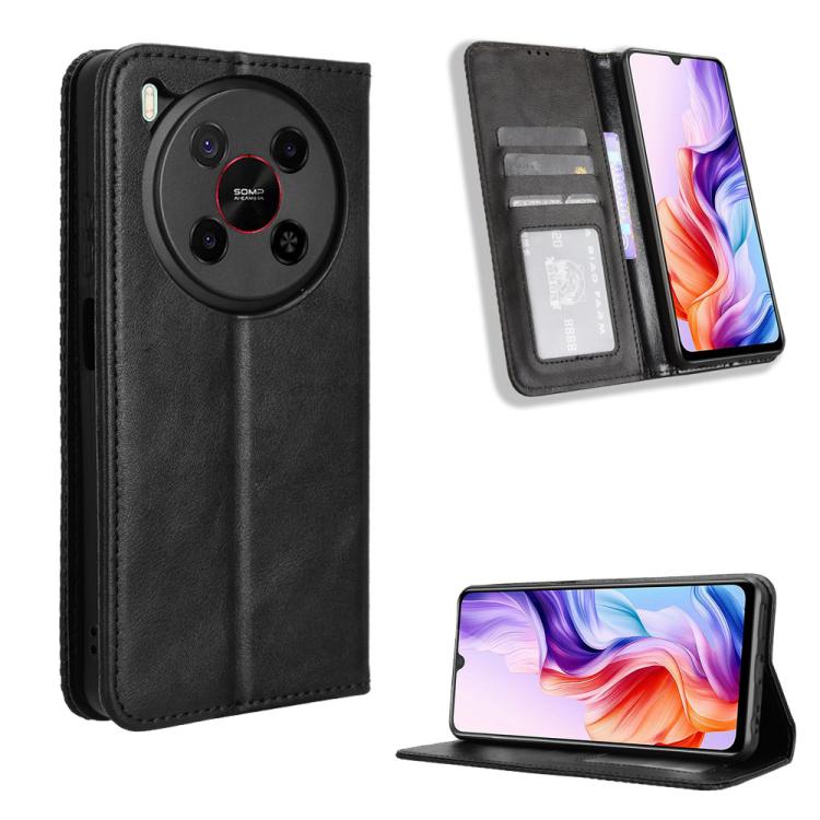 Custodia per telefono in pelle con trama retrò con fibbia magnetica, For ZTE nubia Focus 2 5G, For ZTE nubia Music 2, For ZTE nubia S 5G A403ZT, For ZTE Blade V70 Max, For ZTE Blade V70 Design 4G, For ZTE nubia Z70 Ultra
