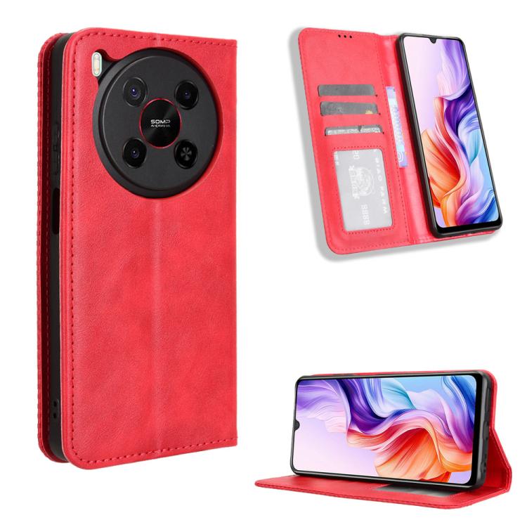 Custodia per telefono in pelle con trama retrò con fibbia magnetica, For ZTE nubia Focus 2 5G, For ZTE nubia Music 2, For ZTE nubia S 5G A403ZT, For ZTE Blade V70 Max, For ZTE Blade V70 Design 4G, For ZTE nubia Z70 Ultra
