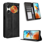 Custodia per telefono in pelle con trama retrò con fibbia magnetica, For ZTE nubia Focus 2 5G, For ZTE nubia Music 2, For ZTE nubia S 5G A403ZT, For ZTE Blade V70 Max, For ZTE Blade V70 Design 4G, For ZTE nubia Z70 Ultra