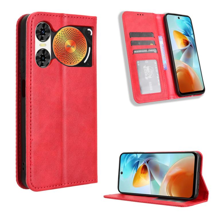 Custodia per telefono in pelle con trama retrò con fibbia magnetica, For ZTE nubia Focus 2 5G, For ZTE nubia Music 2, For ZTE nubia S 5G A403ZT, For ZTE Blade V70 Max, For ZTE Blade V70 Design 4G, For ZTE nubia Z70 Ultra