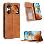 Custodia per telefono in pelle con trama retrò con fibbia magnetica, For ZTE nubia Focus 2 5G, For ZTE nubia Music 2, For ZTE nubia S 5G A403ZT, For ZTE Blade V70 Max, For ZTE Blade V70 Design 4G, For ZTE nubia Z70 Ultra