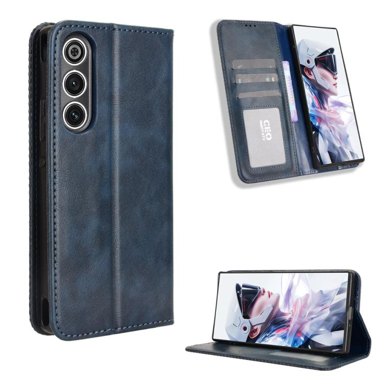 Custodia per telefono in pelle con trama retrò con fibbia magnetica, For ZTE Blade A56 4G, For ZTE nubia Neo 3 5G, For ZTE nubia Red Magic 10 Air, For ZTE Blade A35e Z2466, For ZTE nubia Neo 3 GT 5G, For ZTE nubia Focus 2 Ultra 5G