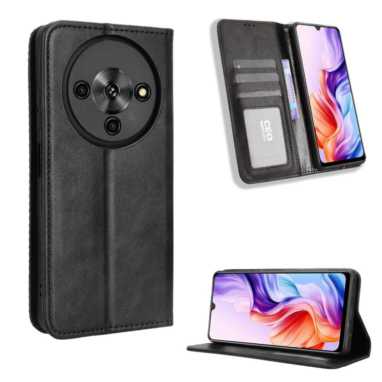 Custodia per telefono in pelle con trama retrò con fibbia magnetica, For ZTE nubia Air, For ZTE nubia Z80 Ultra, For ZTE nubia RedMagic 11 Pro / 11 Pro+, For ZTE Blade A76 4G, For ZTE Blade A76 5G, For ZTE Blade A36 4G