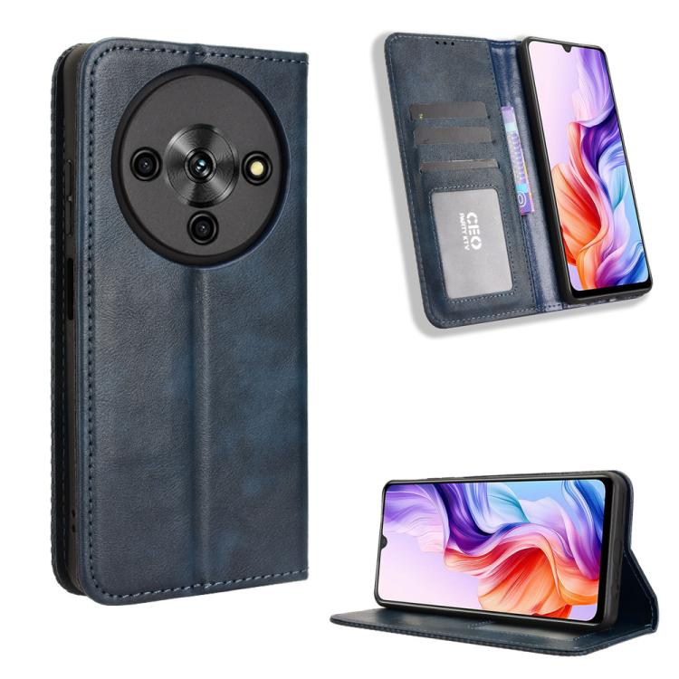 Custodia per telefono in pelle con trama retrò con fibbia magnetica, For ZTE nubia Air, For ZTE nubia Z80 Ultra, For ZTE nubia RedMagic 11 Pro / 11 Pro+, For ZTE Blade A76 4G, For ZTE Blade A76 5G, For ZTE Blade A36 4G