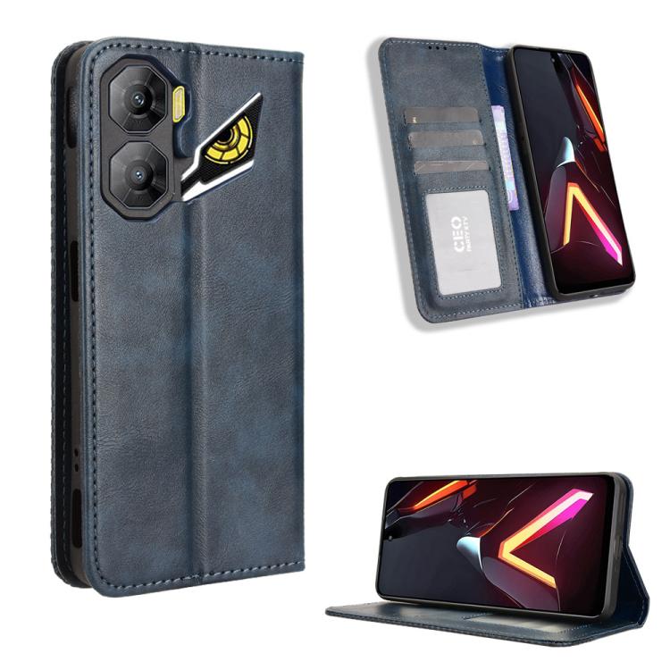 Custodia per telefono in pelle con trama retrò con fibbia magnetica, For ZTE Blade A56 4G, For ZTE nubia Neo 3 5G, For ZTE nubia Red Magic 10 Air, For ZTE Blade A35e Z2466, For ZTE nubia Neo 3 GT 5G, For ZTE nubia Focus 2 Ultra 5G
