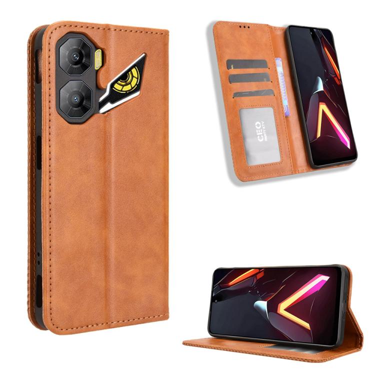 Custodia per telefono in pelle con trama retrò con fibbia magnetica, For ZTE Blade A56 4G, For ZTE nubia Neo 3 5G, For ZTE nubia Red Magic 10 Air, For ZTE Blade A35e Z2466, For ZTE nubia Neo 3 GT 5G, For ZTE nubia Focus 2 Ultra 5G