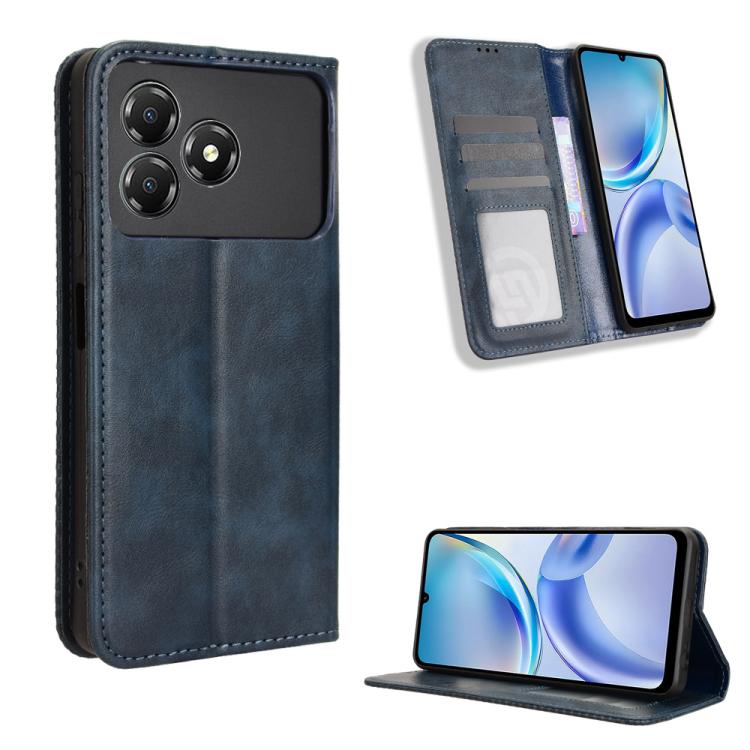 Custodia per telefono in pelle con trama retrò con fibbia magnetica, For ZTE nubia Air, For ZTE nubia Z80 Ultra, For ZTE nubia RedMagic 11 Pro / 11 Pro+, For ZTE Blade A76 4G, For ZTE Blade A76 5G, For ZTE Blade A36 4G