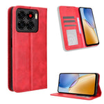 Custodia per telefono in pelle con trama retrò con fibbia magnetica, For ZTE Blade A56 4G, For ZTE nubia Neo 3 5G, For ZTE nubia Red Magic 10 Air, For ZTE Blade A35e Z2466, For ZTE nubia Neo 3 GT 5G, For ZTE nubia Focus 2 Ultra 5G