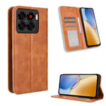 Custodia per telefono in pelle con trama retrò con fibbia magnetica, For ZTE Blade A56 4G, For ZTE nubia Neo 3 5G, For ZTE nubia Red Magic 10 Air, For ZTE Blade A35e Z2466, For ZTE nubia Neo 3 GT 5G, For ZTE nubia Focus 2 Ultra 5G