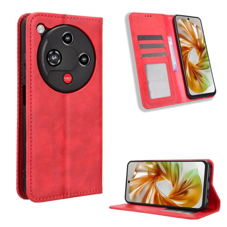 Custodia per telefono in pelle con trama retrò con fibbia magnetica, For ZTE nubia Focus 2 5G, For ZTE nubia Music 2, For ZTE nubia S 5G A403ZT, For ZTE Blade V70 Max, For ZTE Blade V70 Design 4G, For ZTE nubia Z70 Ultra