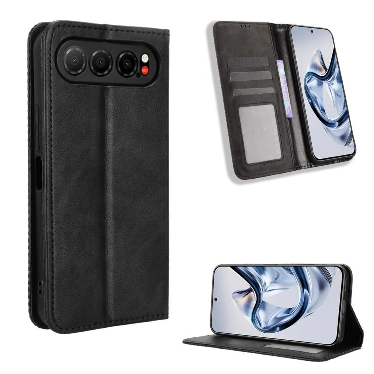 Custodia per telefono in pelle con trama retrò con fibbia magnetica, For ZTE nubia Air, For ZTE nubia Z80 Ultra, For ZTE nubia RedMagic 11 Pro / 11 Pro+, For ZTE Blade A76 4G, For ZTE Blade A76 5G, For ZTE Blade A36 4G
