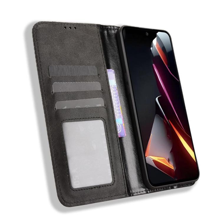 Custodia per telefono in pelle con trama retrò con fibbia magnetica, For ZTE nubia Neo 2, For ZTE Blade A34, For ZTE Libero 5G IV, For ZTE nubia Z60 Ultra, For ZTE Blade A54, For ZTE Blade A73 4G