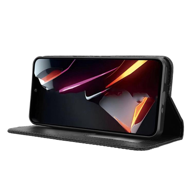 Custodia per telefono in pelle con trama retrò con fibbia magnetica, For ZTE nubia Neo 2, For ZTE Blade A34, For ZTE Libero 5G IV, For ZTE nubia Z60 Ultra, For ZTE Blade A54, For ZTE Blade A73 4G